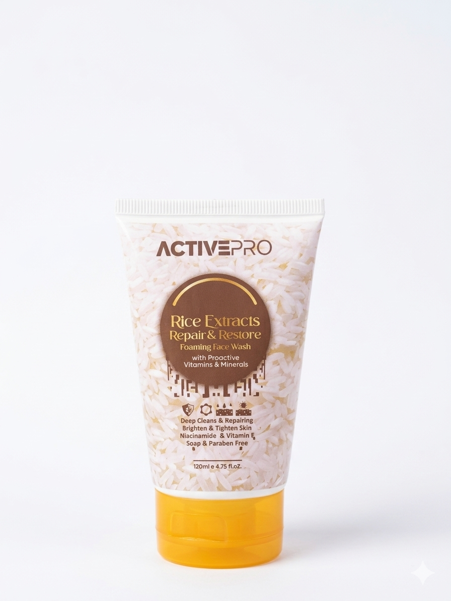 Active Pro Rice Extracts Repair & Restore Foaming Face Wash